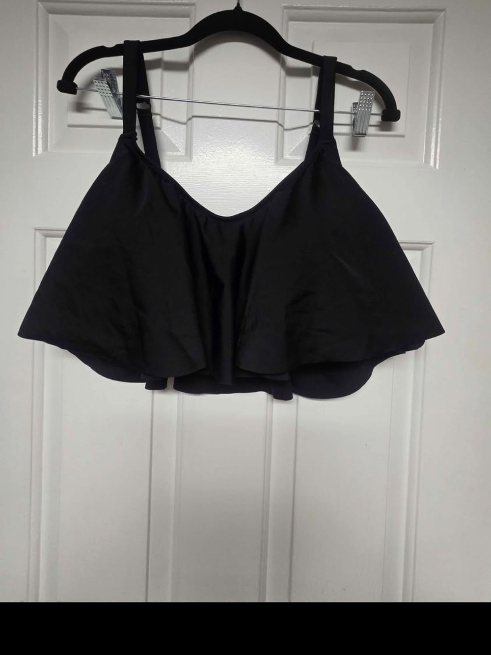 Black Flounce Women's Tank Top
